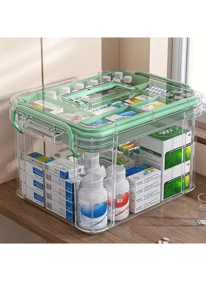 Black XL Heavy Duty Transparent Plastic Waterproof Medicine Cabinet Organizer - Image 1